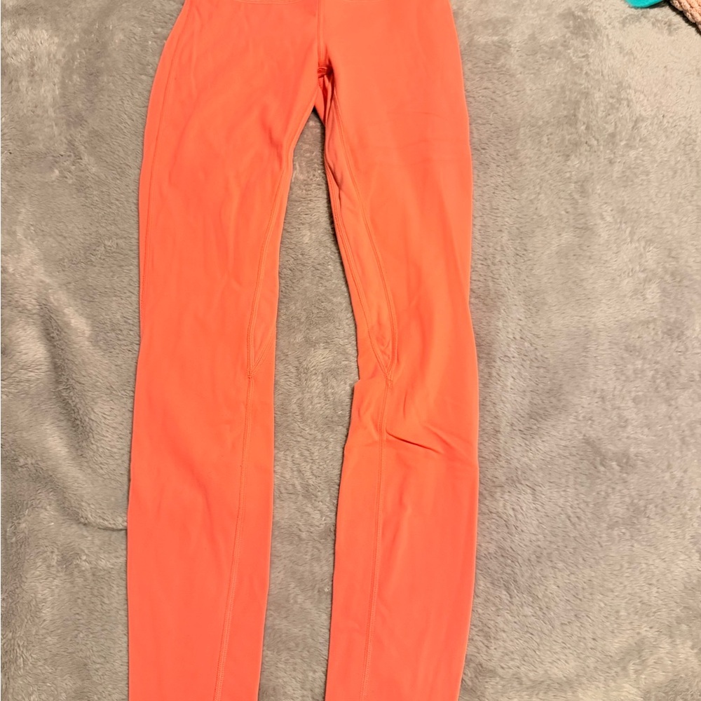 Lululemon Double Lined Align Bright Coral Leggings